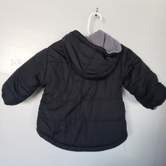 Faded Glory Baby Boy 12 Months Reversible Jacket Black Grey Fleece - Picture 5 of 5